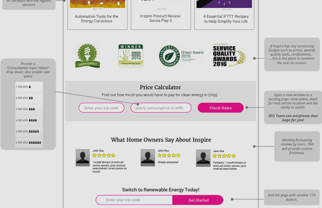 Conversion Wireframes