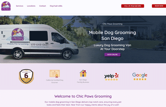 Chic Paws Grooming Website